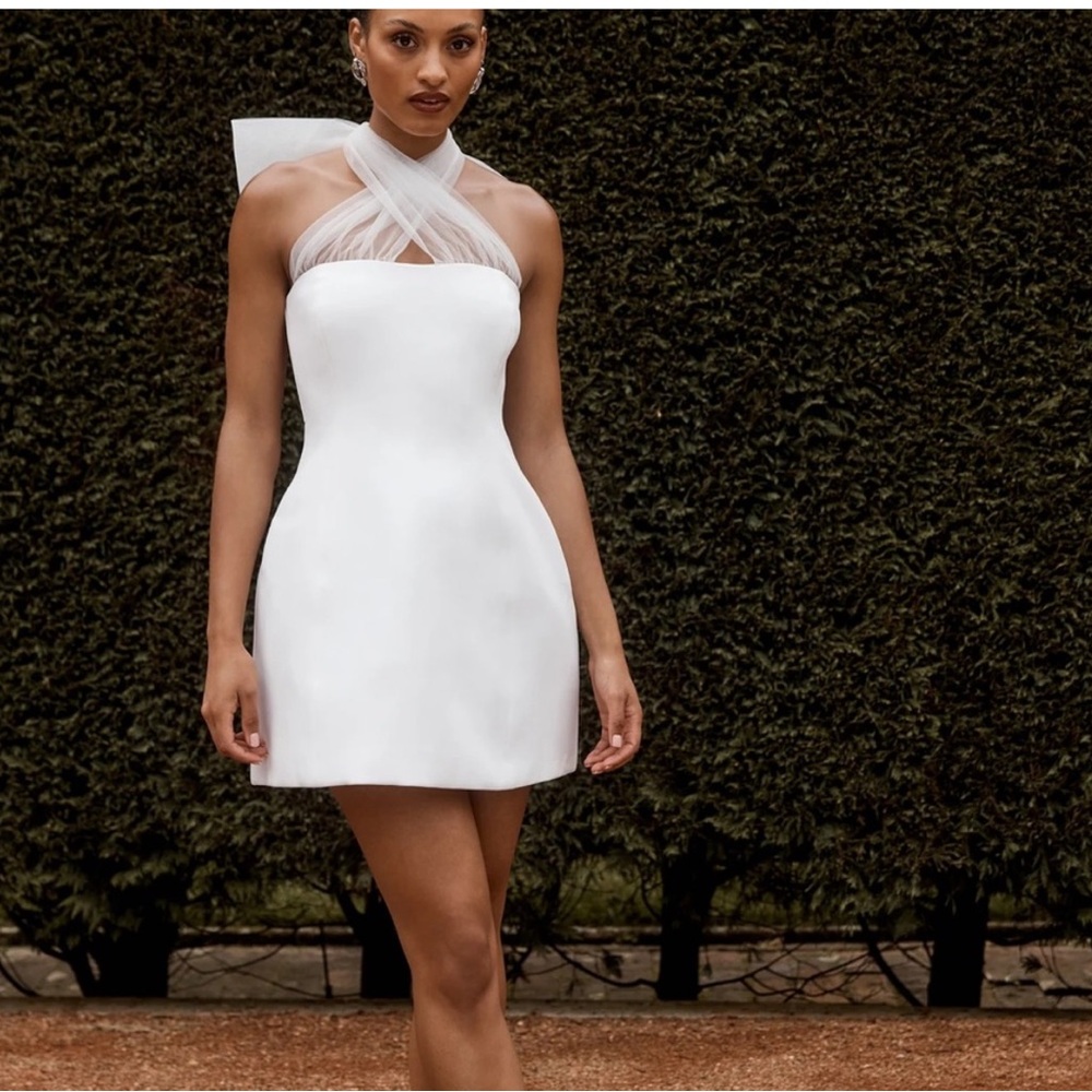 Meshki Maryam Bow Dress White